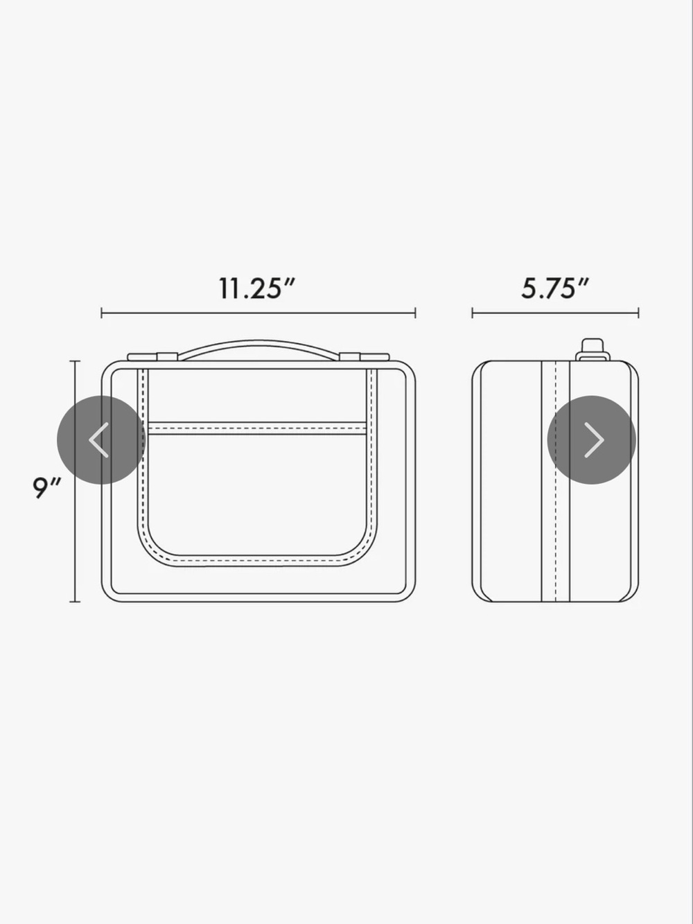 Calpak Clear Cosmetic Case with Mauve Pink Trim and Handles - Picture 7 of 7